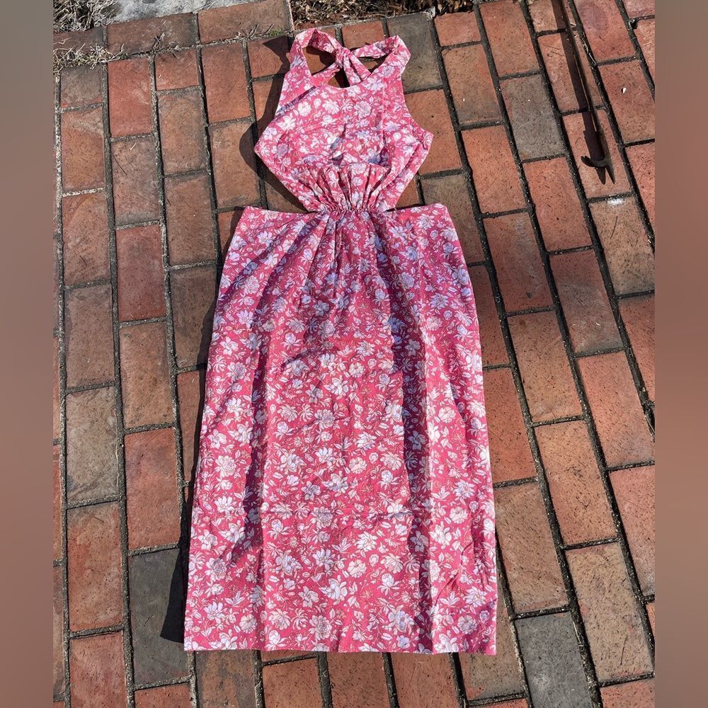 J Crew Twist Back Midi Dress in Tossed Floral NWT - Picture 4 of 11